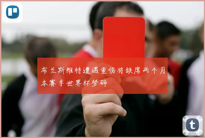 布兰斯维特遭遇重伤将缺席两个月本赛季世界杯梦碎